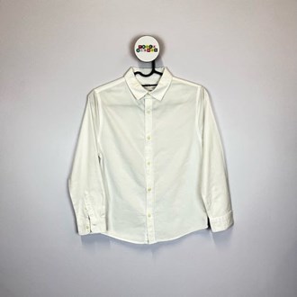 Camisa Social Infantil Zara Branca Manga Longa 