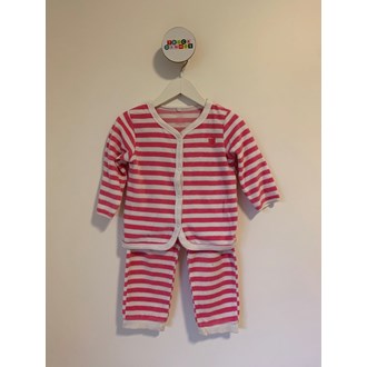 Conjunto de fleece listrado 